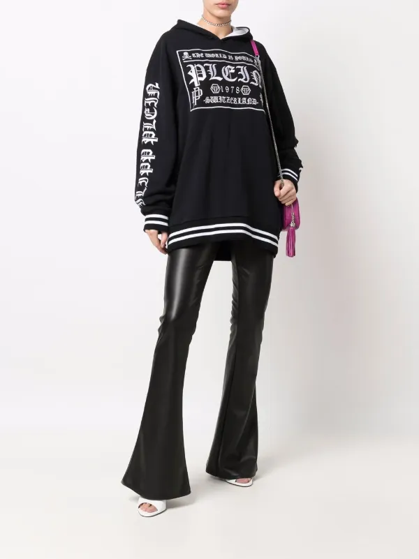 Philipp Plein logo-print Pullover Hoodie | Black | FARFETCH