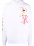 Philipp Plein Gothic Plein embroidered pullover hoodie - White