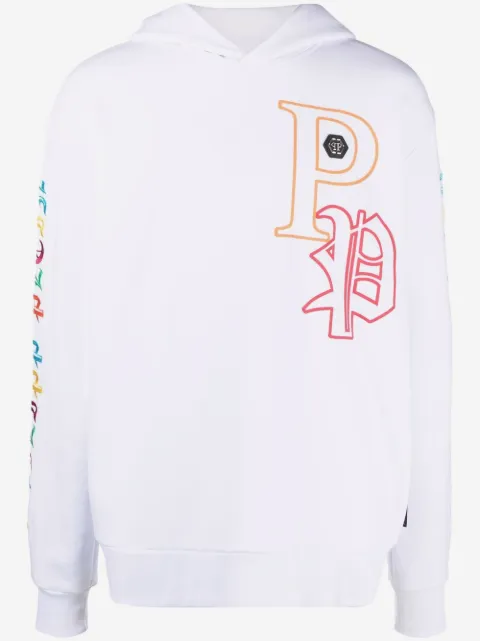 Philipp Plein Gothic Plein embroidered pullover hoodie