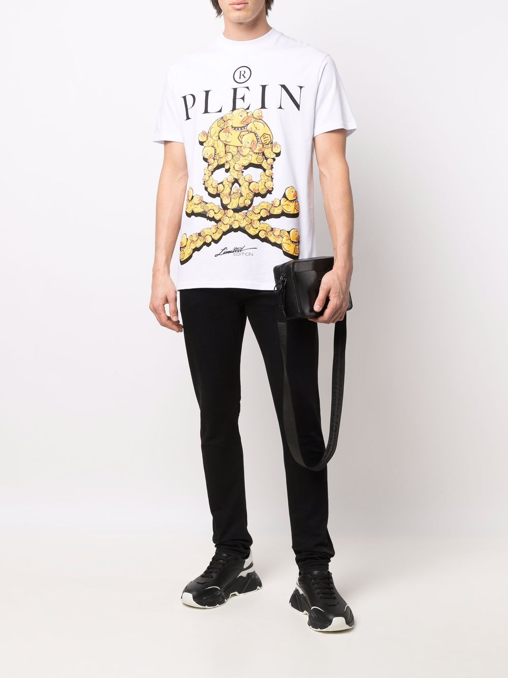 Philipp Plein T-shirt met doodskopprint - Wit