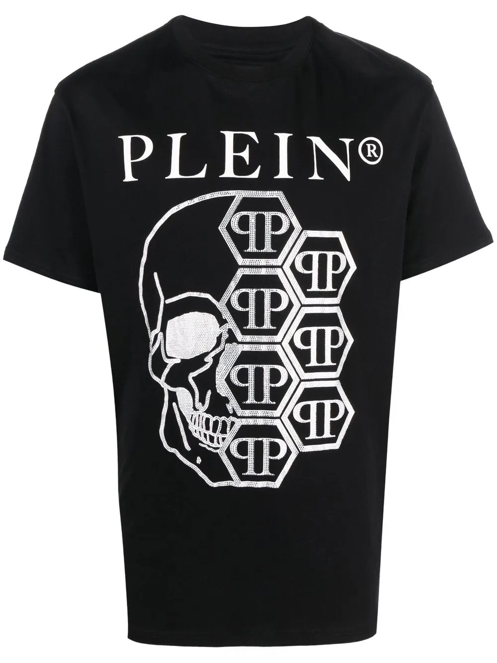

Philipp Plein embellished skull logo-print T-shirt - Black