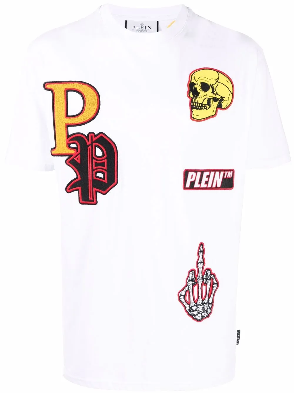 Image 1 of Philipp Plein Patches branded crew-neck T-shirt