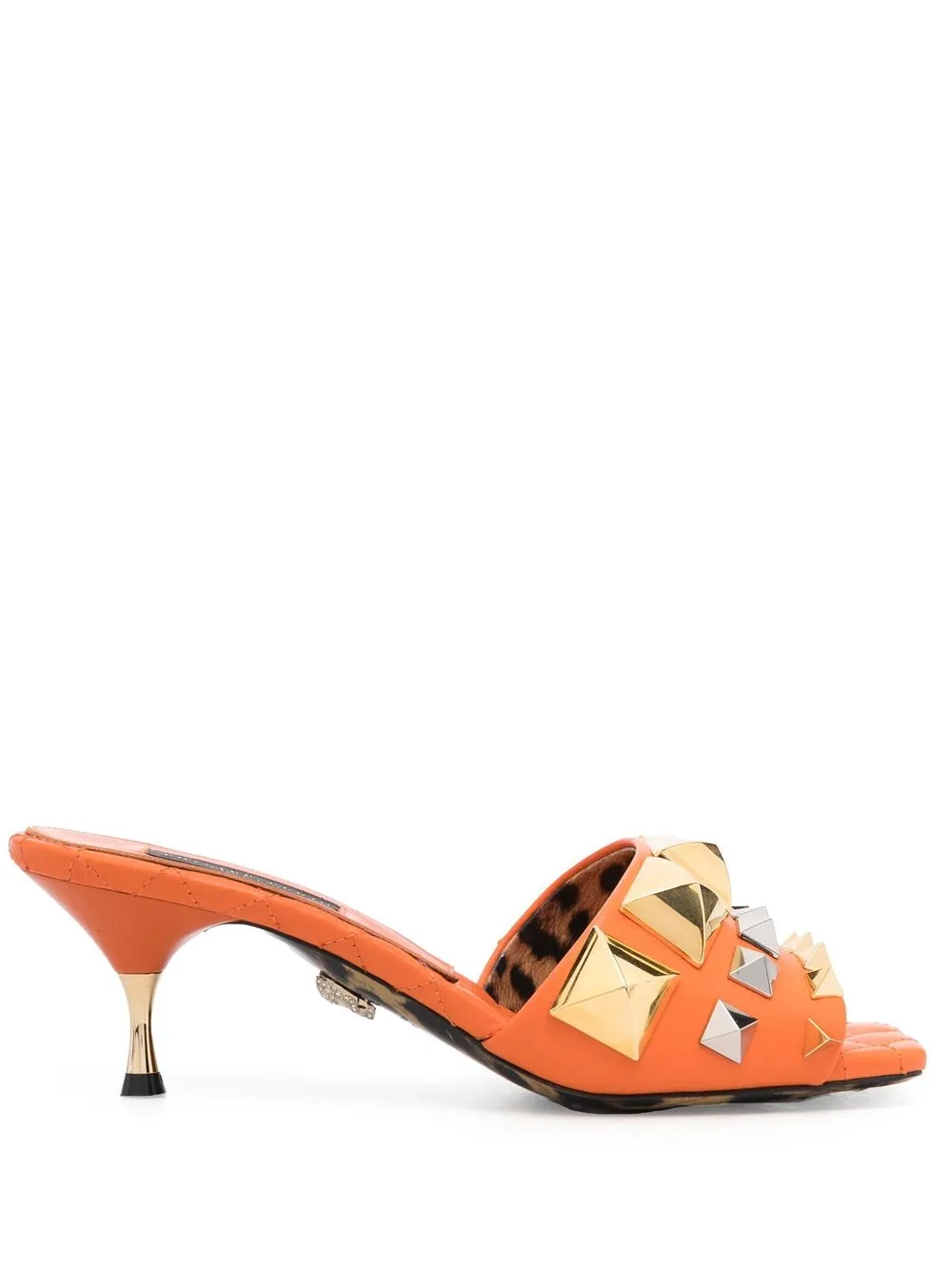 

Philipp Plein sandalias con puntera cuadrada y apliques - Naranja