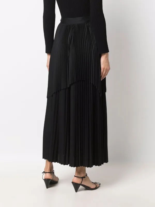 Fabiana Filippi Layered Pleated Maxi Skirt | Black | FARFETCH