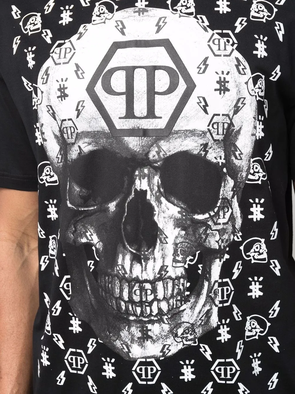 philipp plein 骷髅头logo图案印花t恤 图 6