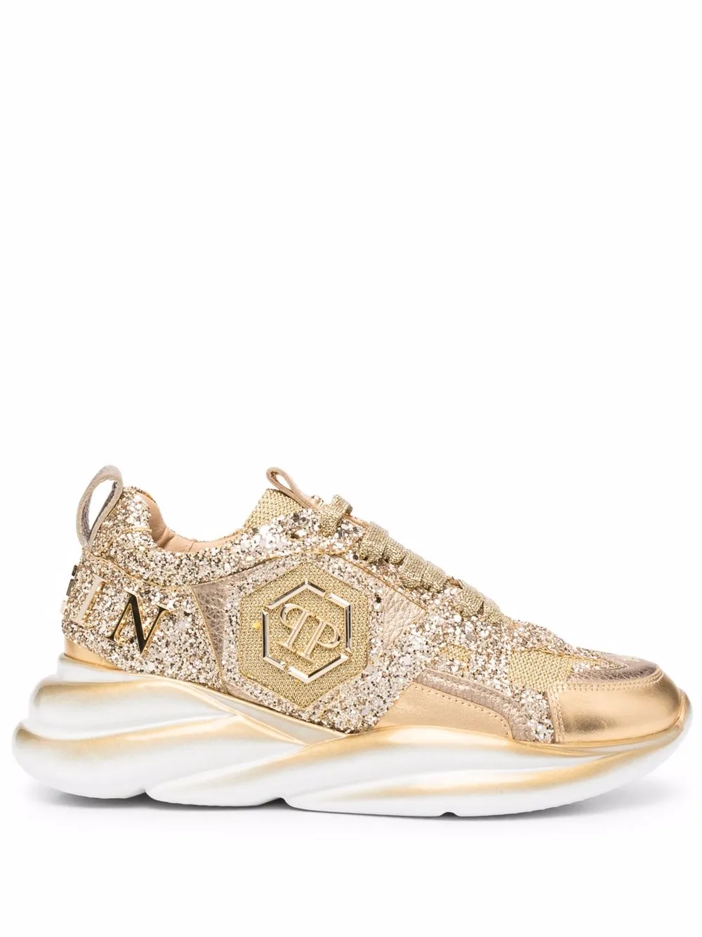 

Philipp Plein tenis Runner Iconic Plein con purpurina - Dorado