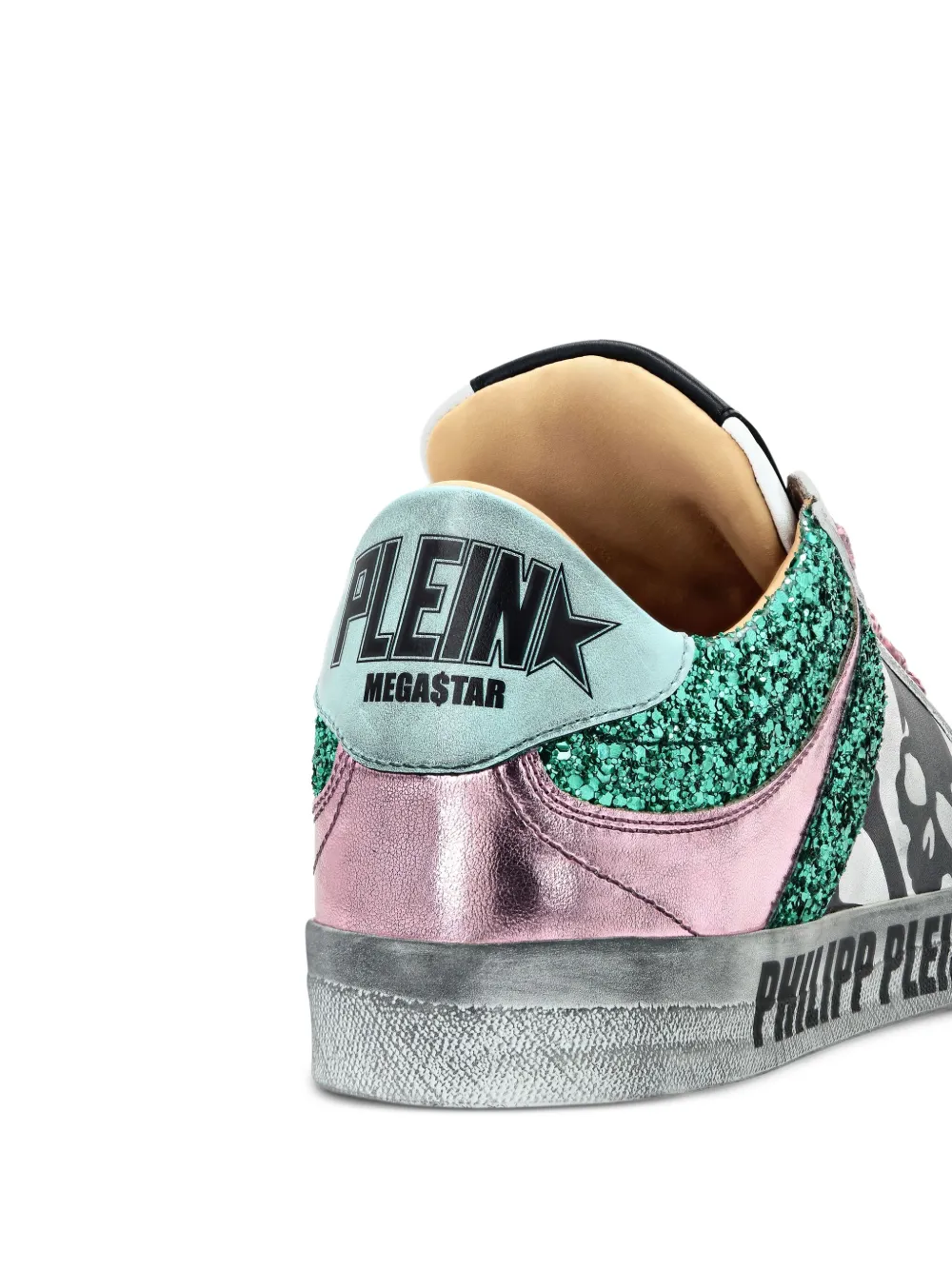 Philipp Plein Glitter Skull sneakers Wit