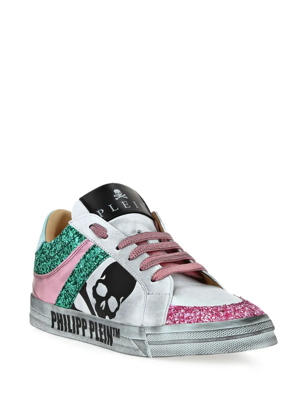 Philipp Plein Glitter Skull sneakers - Wit