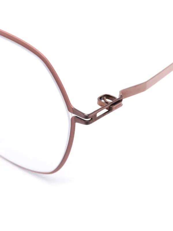 MYKITA ゴールド ラウンドメガネ 寝転がり ケース付き
