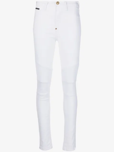 Philipp Plein Calça jeans biker cintura alta 