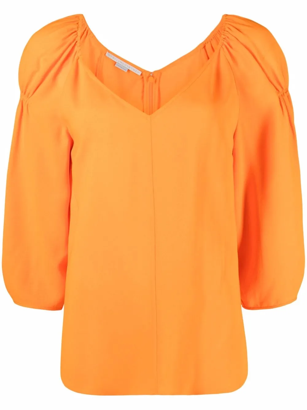 

Stella McCartney blusa corta con mangas farol - Naranja