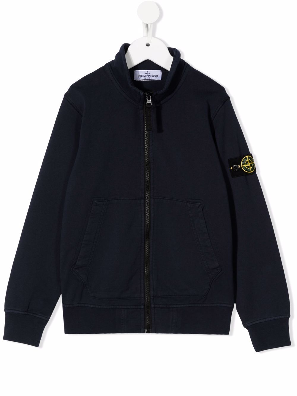 фото Stone island junior толстовка на молнии с высоким воротником