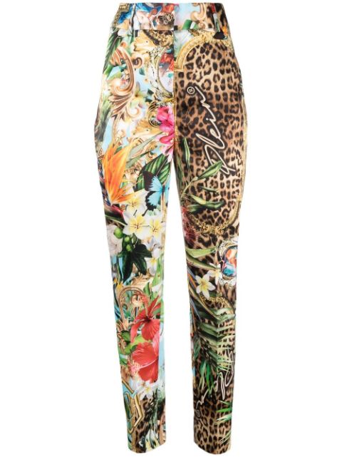 Philipp Plein Baroque Flowers high-waisted trousers Women