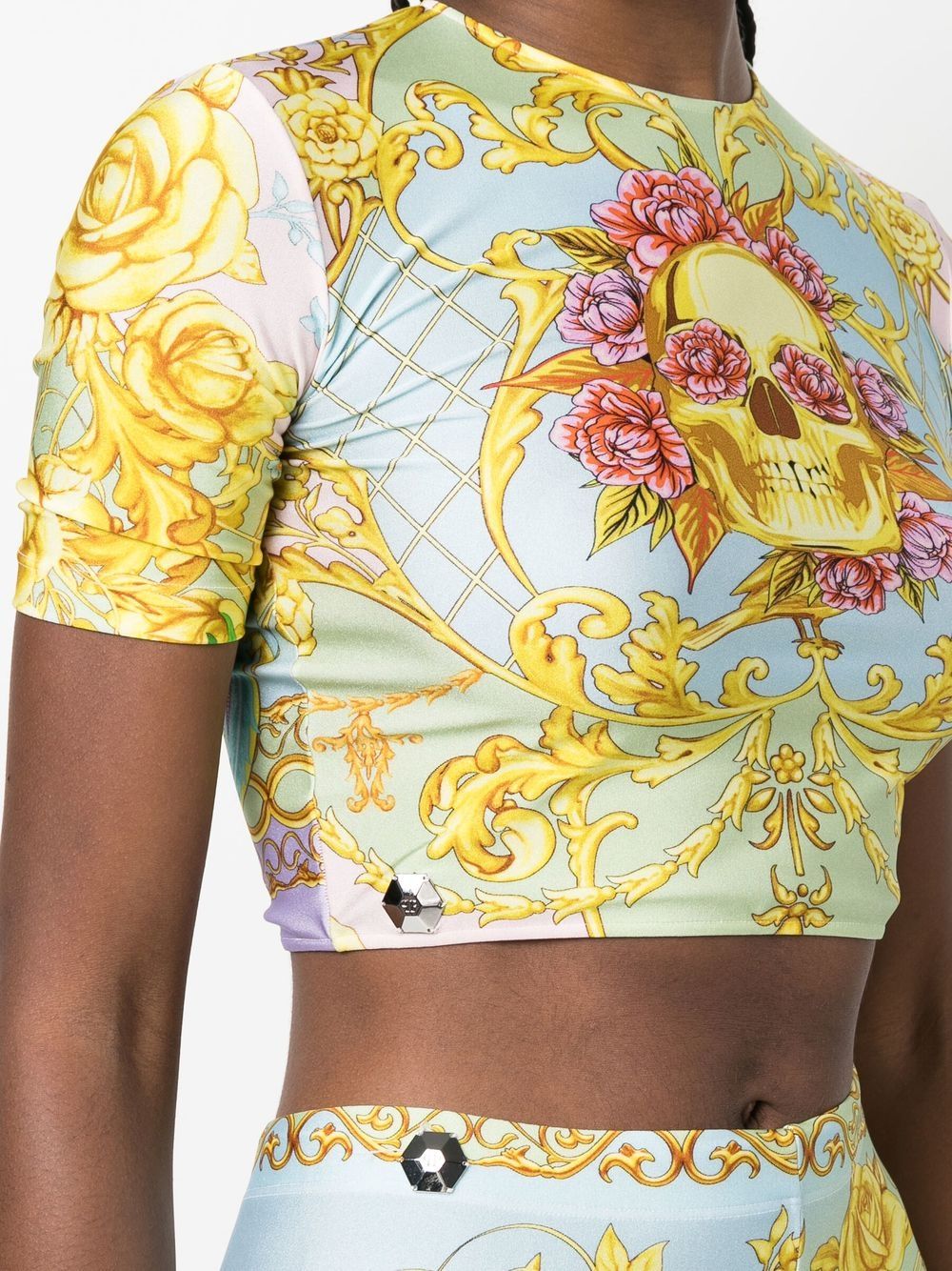 Philipp Plein baroque-print crop-top Women