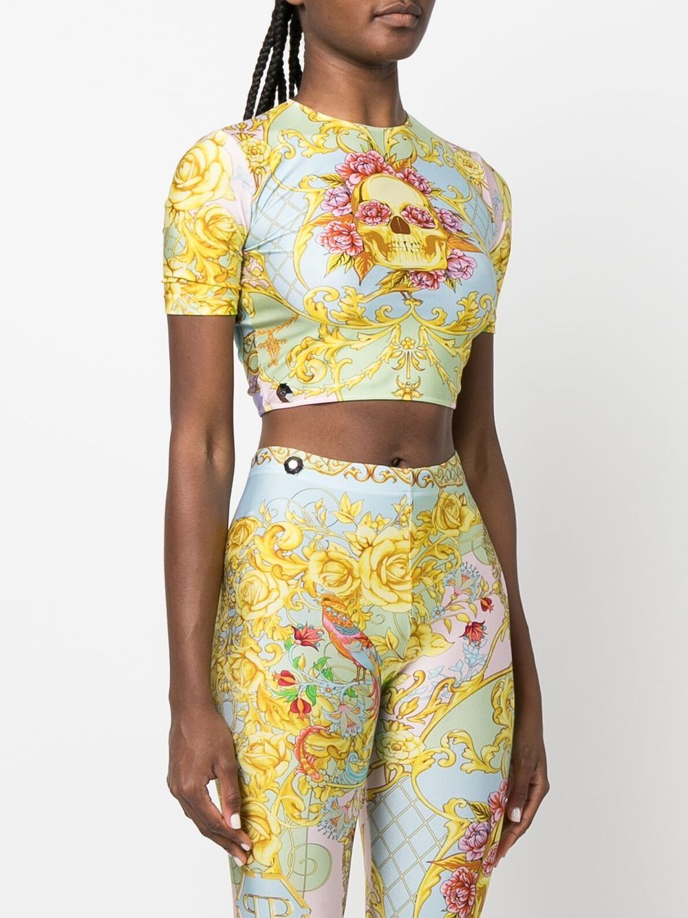 Philipp Plein baroque-print crop-top Women