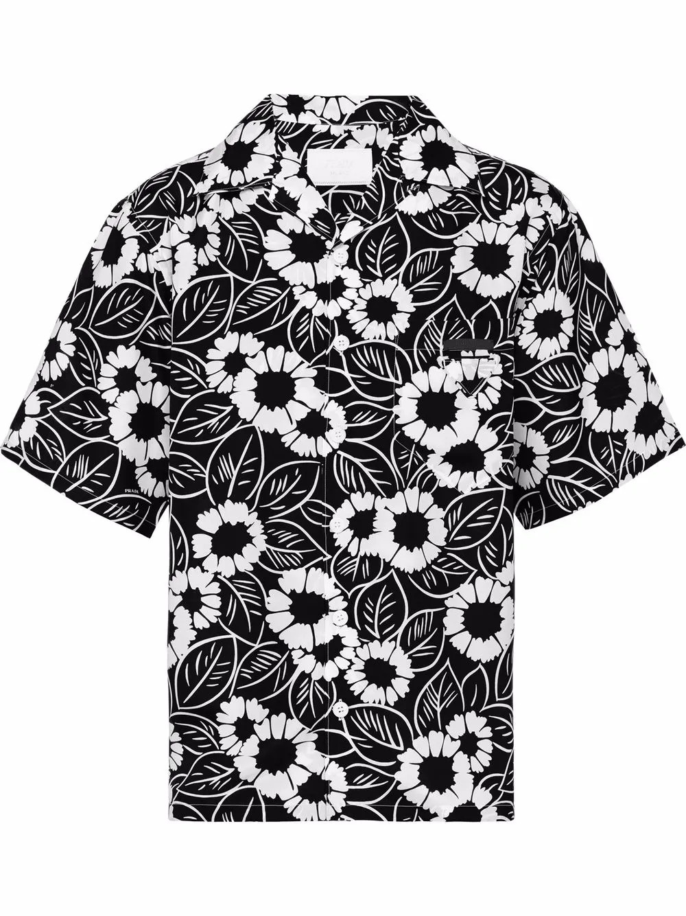 

Prada camisa de sarga estampada - Negro