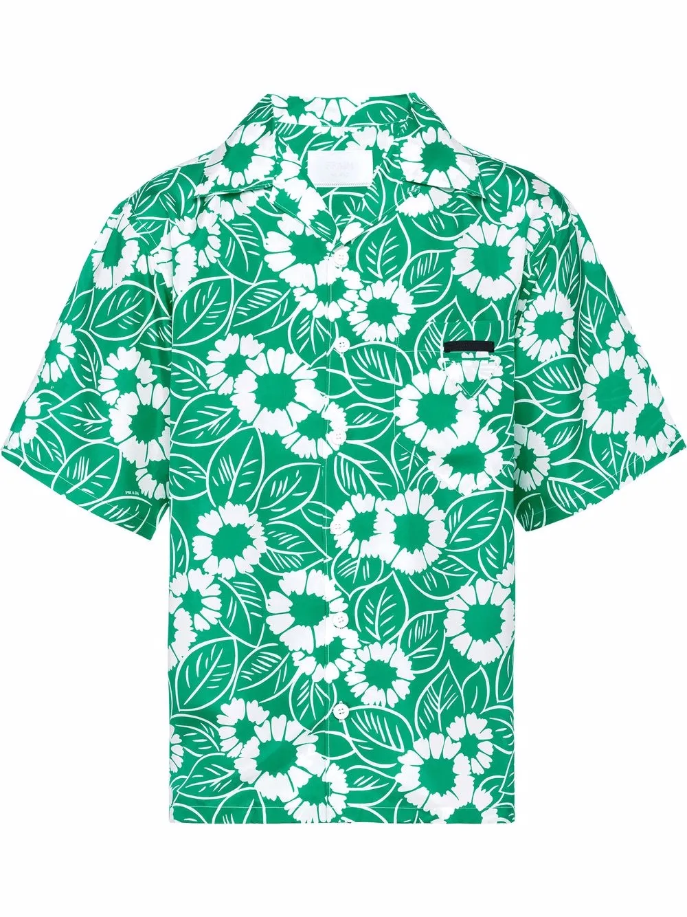 

Prada camisa de sarga estampada - Verde