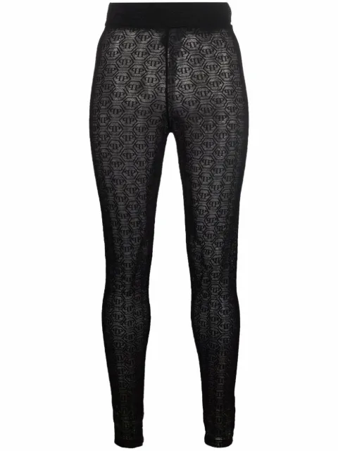 Philipp Plein Tulle Monogram leggings