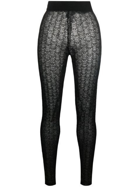 Philipp Plein Tulle Monogram leggings