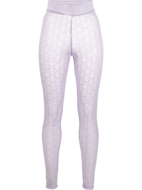 Philipp Plein monogram-pattern leggings Women