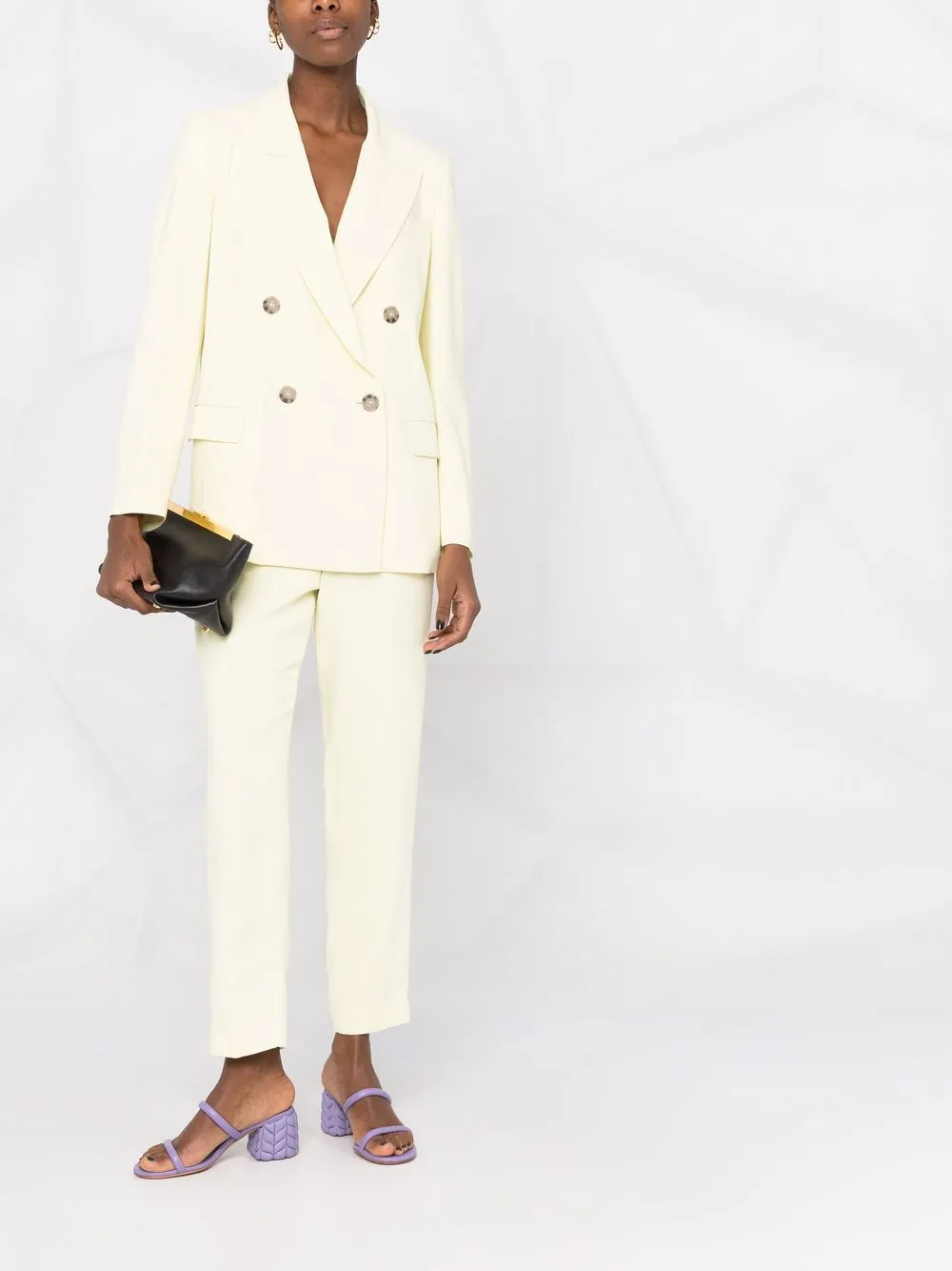 Peserico Blazer met dubbele rij knopen - Geel
