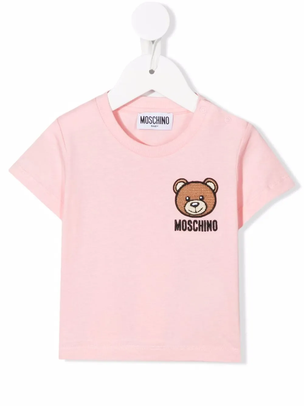 

Moschino Kids playera con logo bordado - Rosado