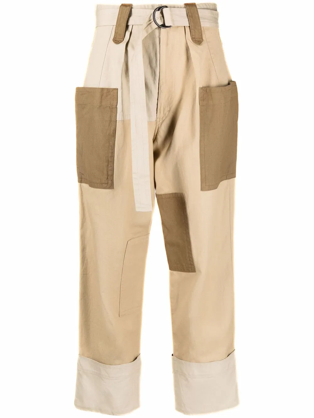 

Isabel Marant Étoile patchwork straight-leg jeans - Neutrals