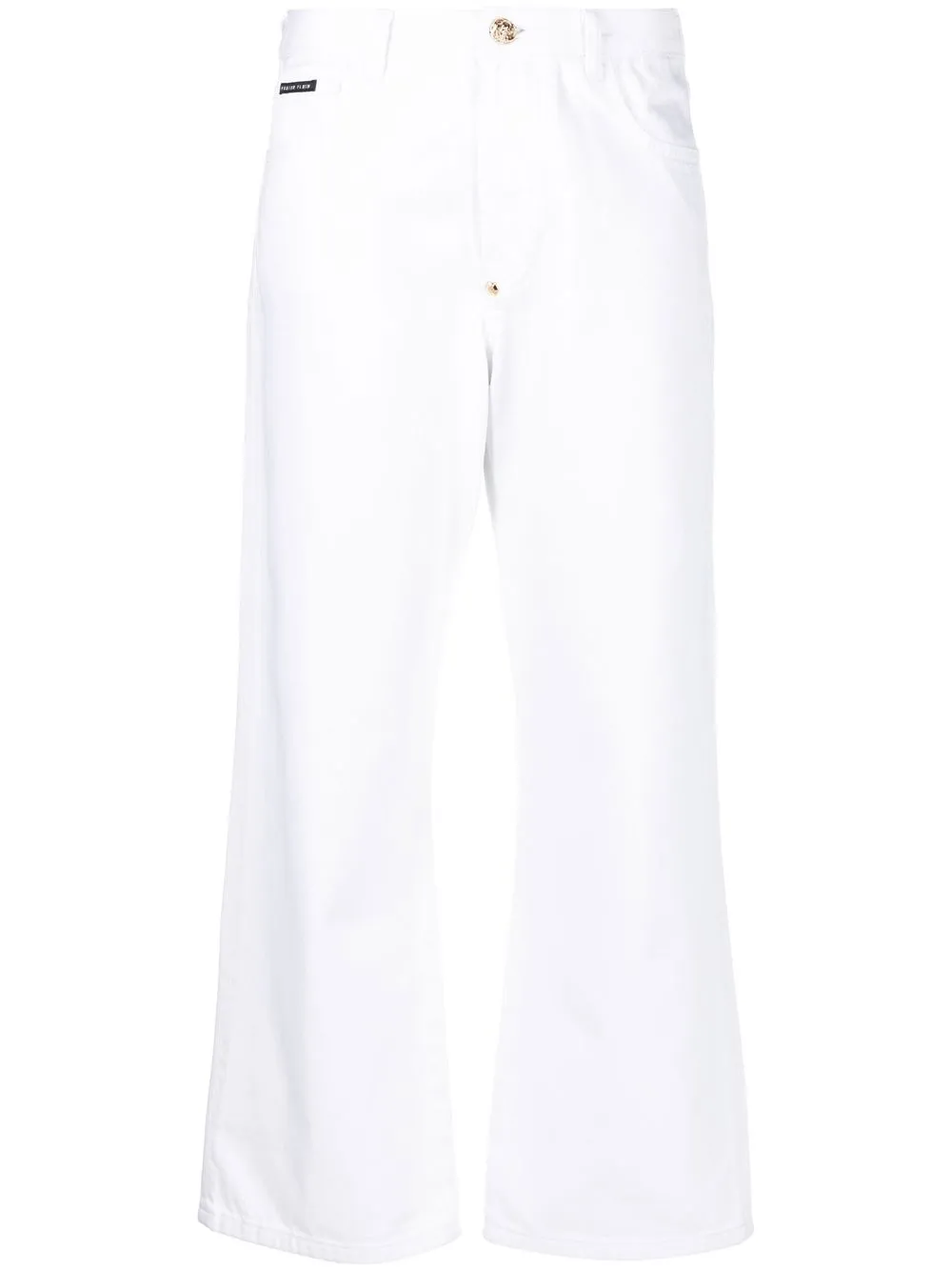 

Philipp Plein jeans capri con tiro alto - Blanco