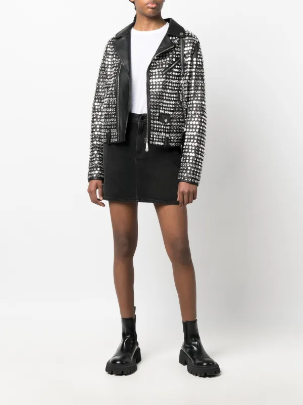 Saint laurent checkered leather cheap jacket