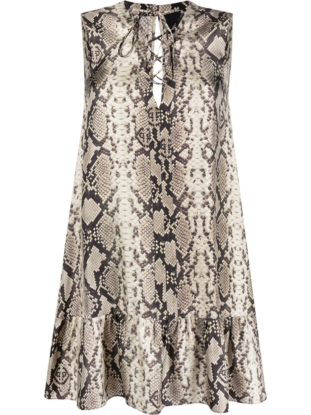 Philipp Plein python-print silk minidress Women