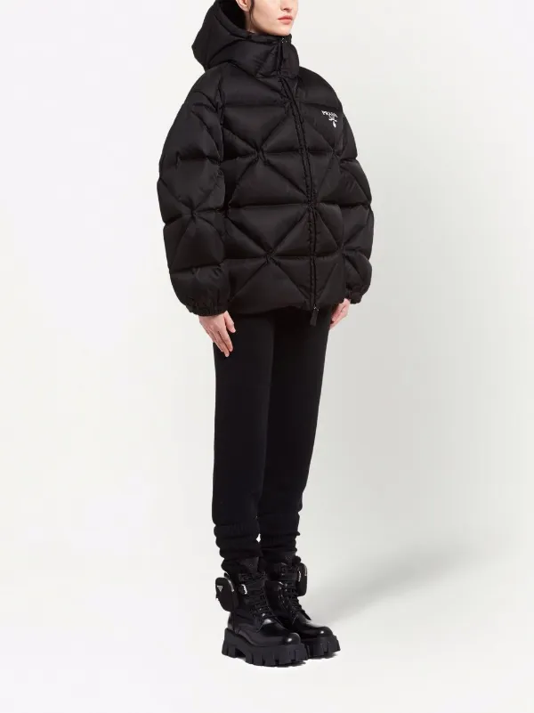 Prada Re-nylon Down Jacket in Black