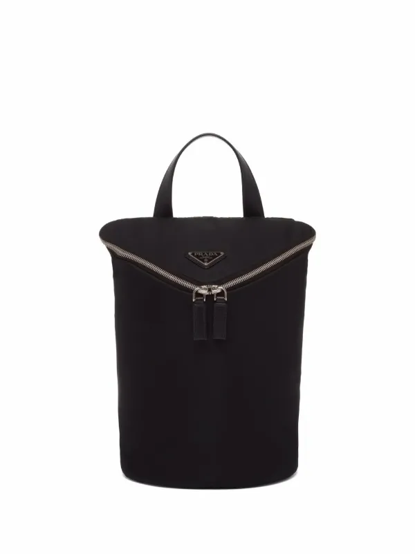 prada logo plaque backpack