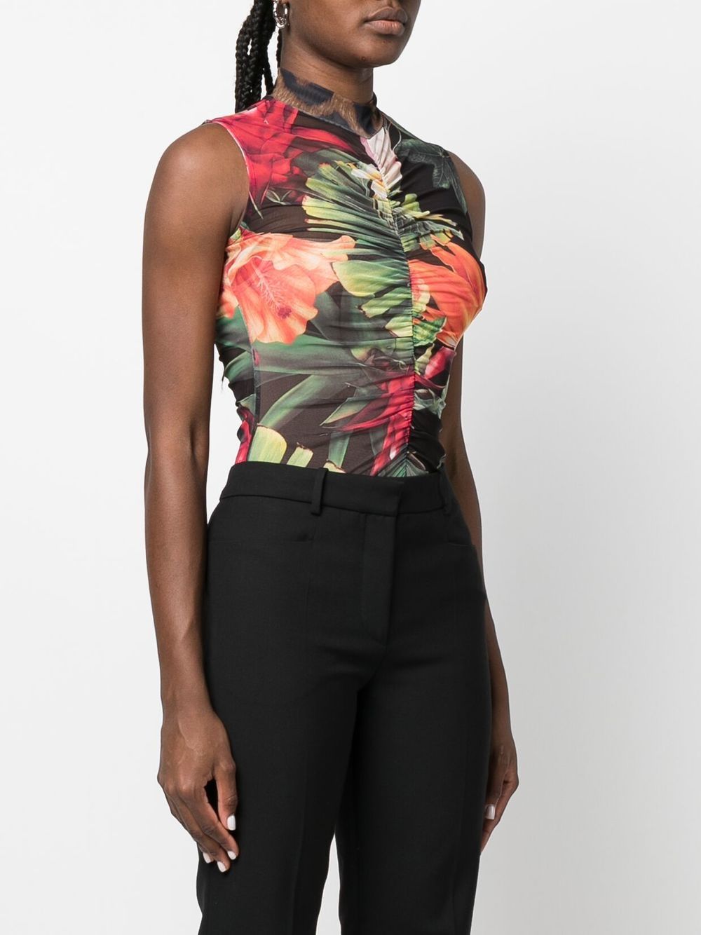 Philipp Plein floral sleeveless bodysuit Women