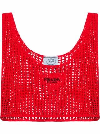 Prada open-knit Crop Top - Farfetch