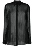 Philipp Plein semi-sheer button-down shirt - Black