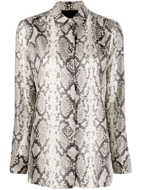 Philipp Plein snakeskin-print button-down shirt Women