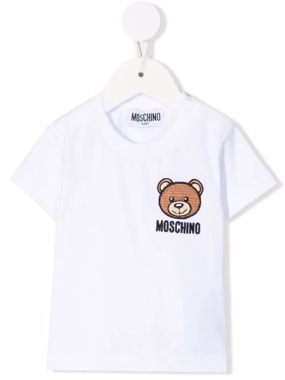 фото Moschino kids футболка с вышивкой teddy bear