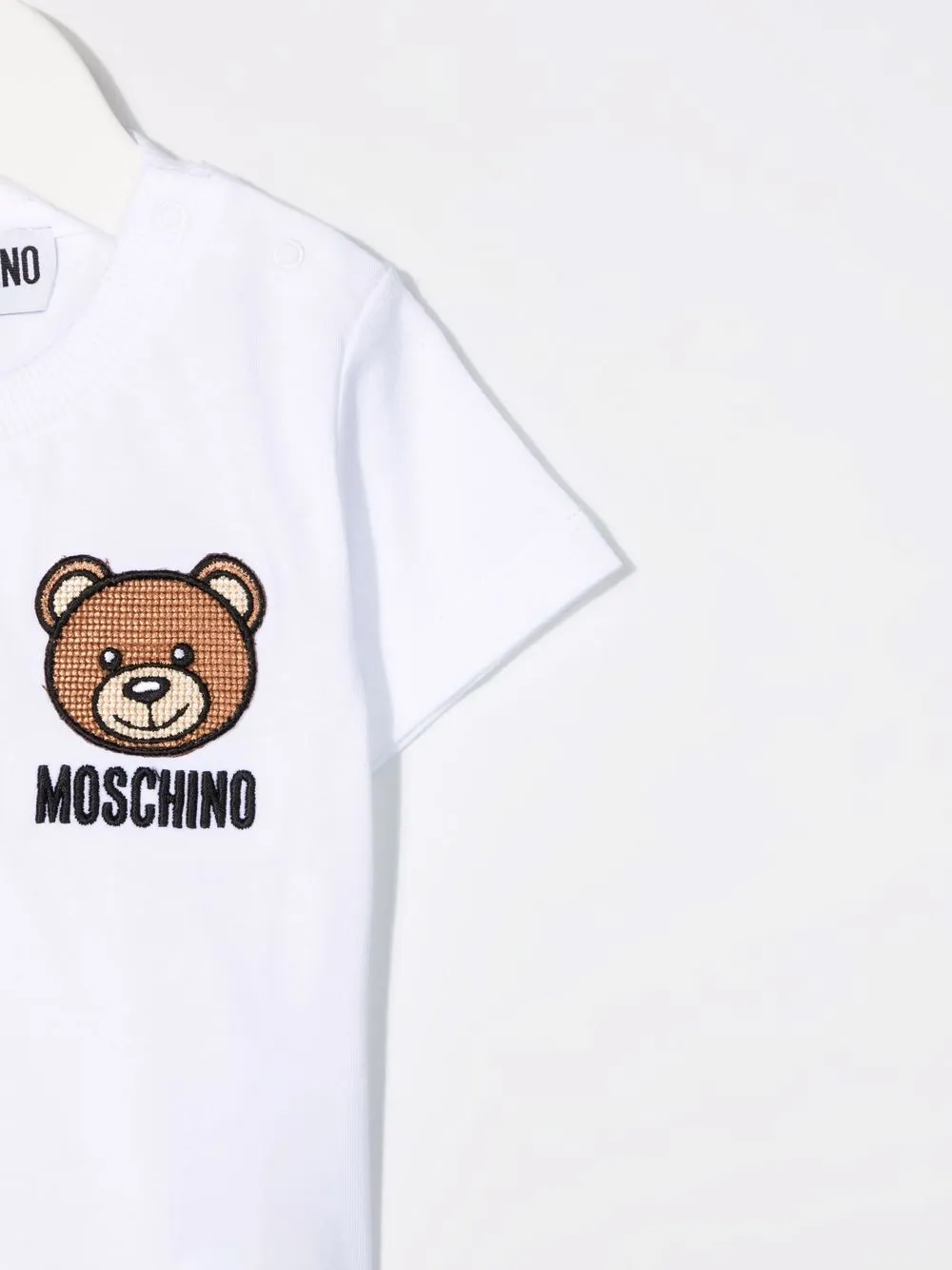 фото Moschino kids футболка с вышивкой teddy bear