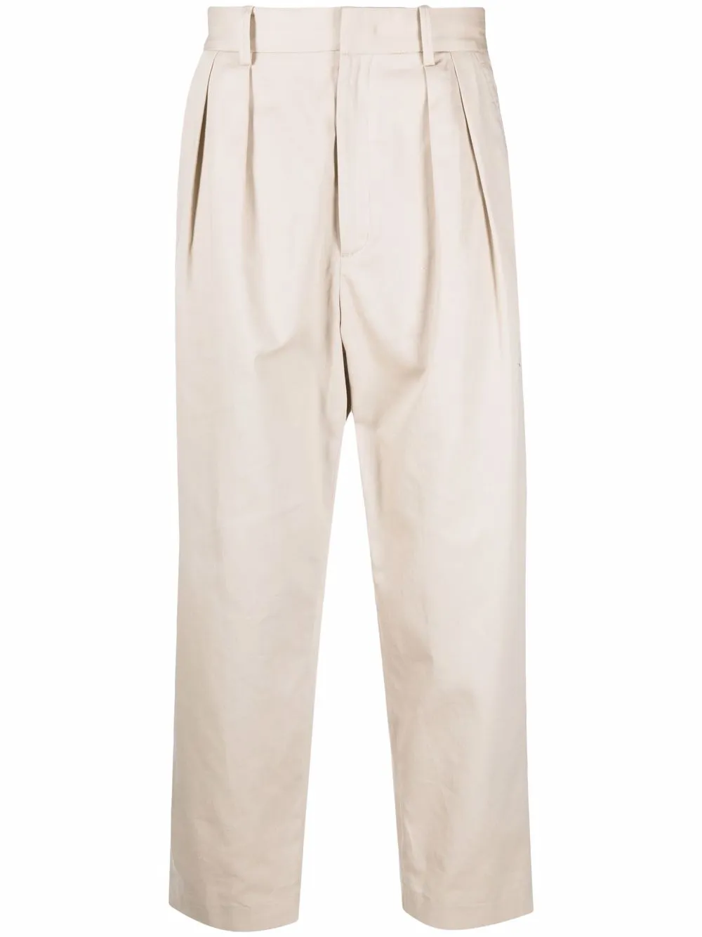 

Isabel Marant wide leg cotton chino trousers - Neutrals