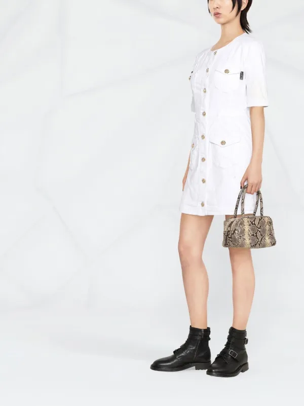 philipp plein denim dress Philipp Plein Denim Maxi Shirt Dress | Blue