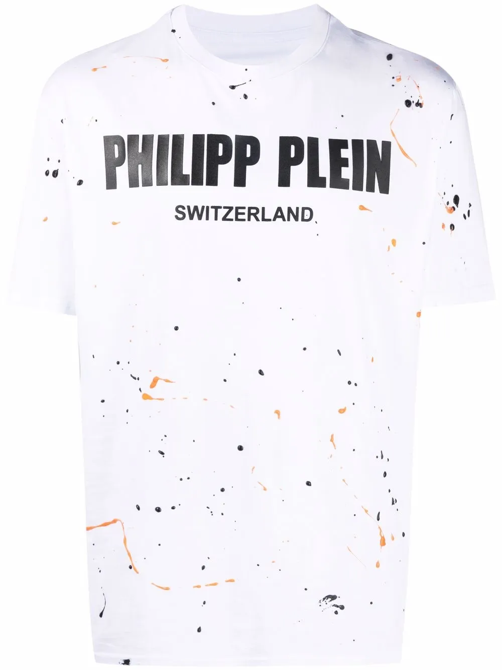 

Philipp Plein playera con efecto pintado a mano - Blanco