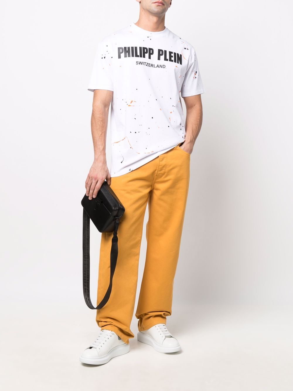 Philipp Plein T-shirt met handgeverfd effect - Wit