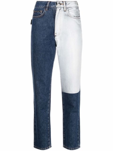 Philipp Plein two tone patch jeans Women