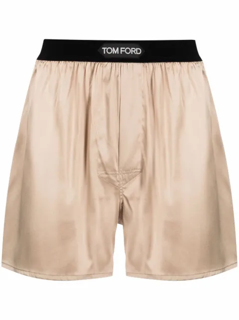 TOM FORD logo-waist silk boxers 
