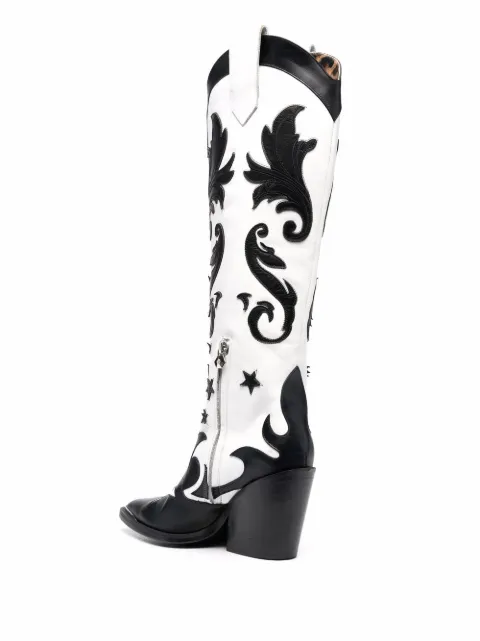 white platform cowboy boots