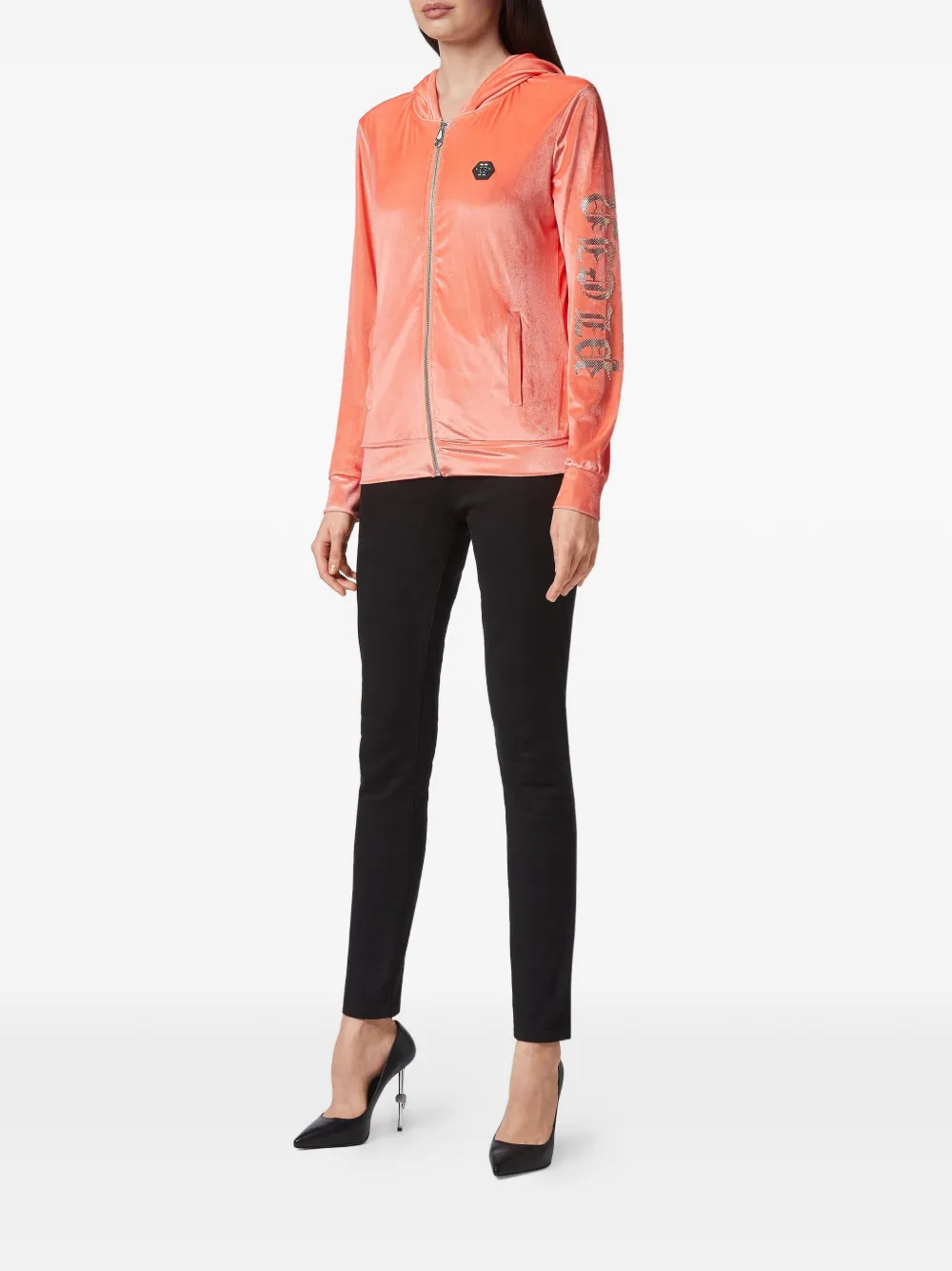  Philipp Plein Hoodie Mit Logo   Rosa 