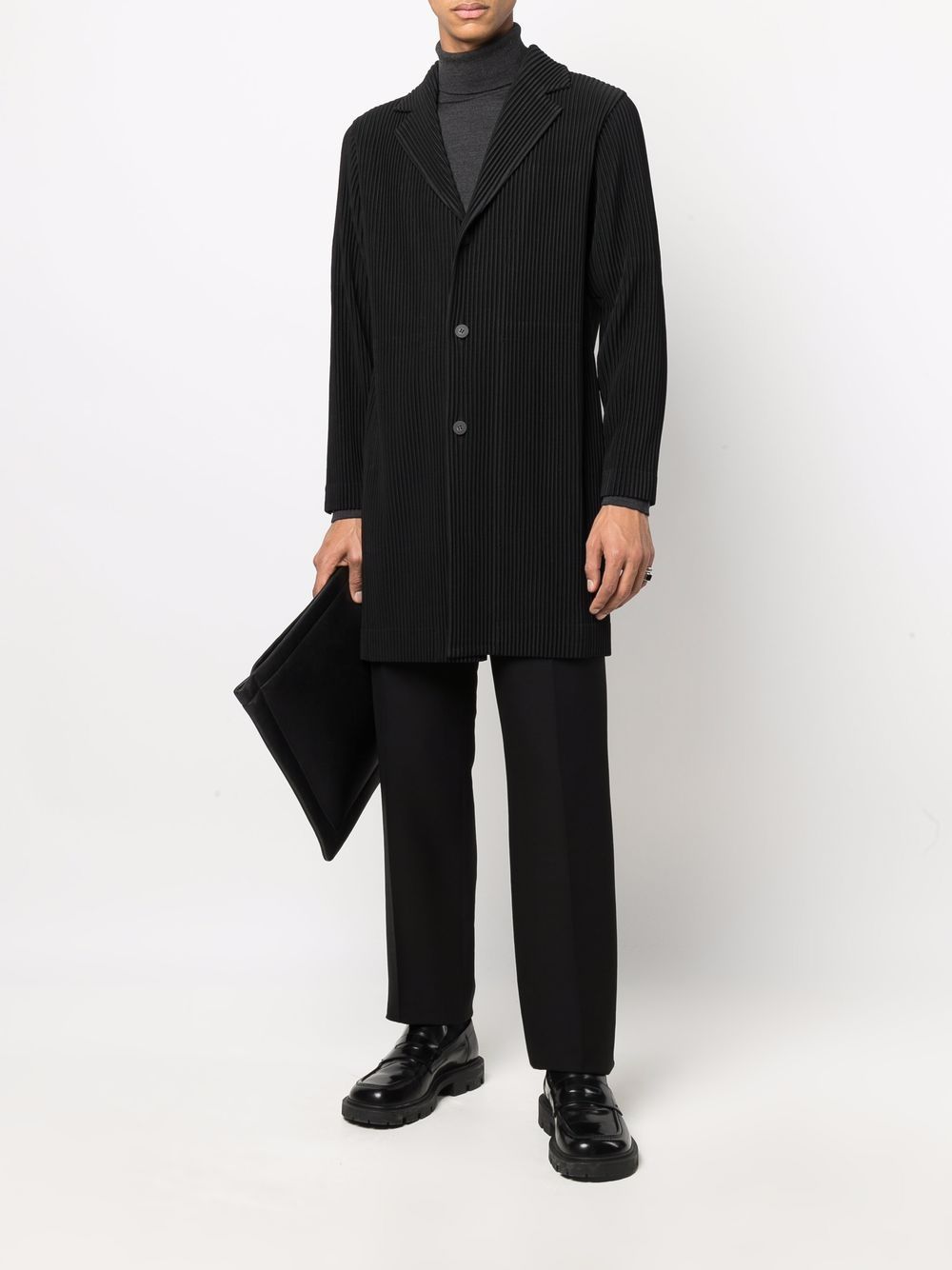 фото Homme plissé issey miyake single-breasted pleated coat