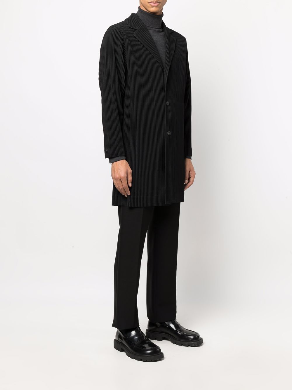 фото Homme plissé issey miyake single-breasted pleated coat