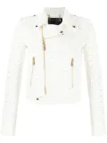 Philipp Plein Sangallo leather biker jacket - White