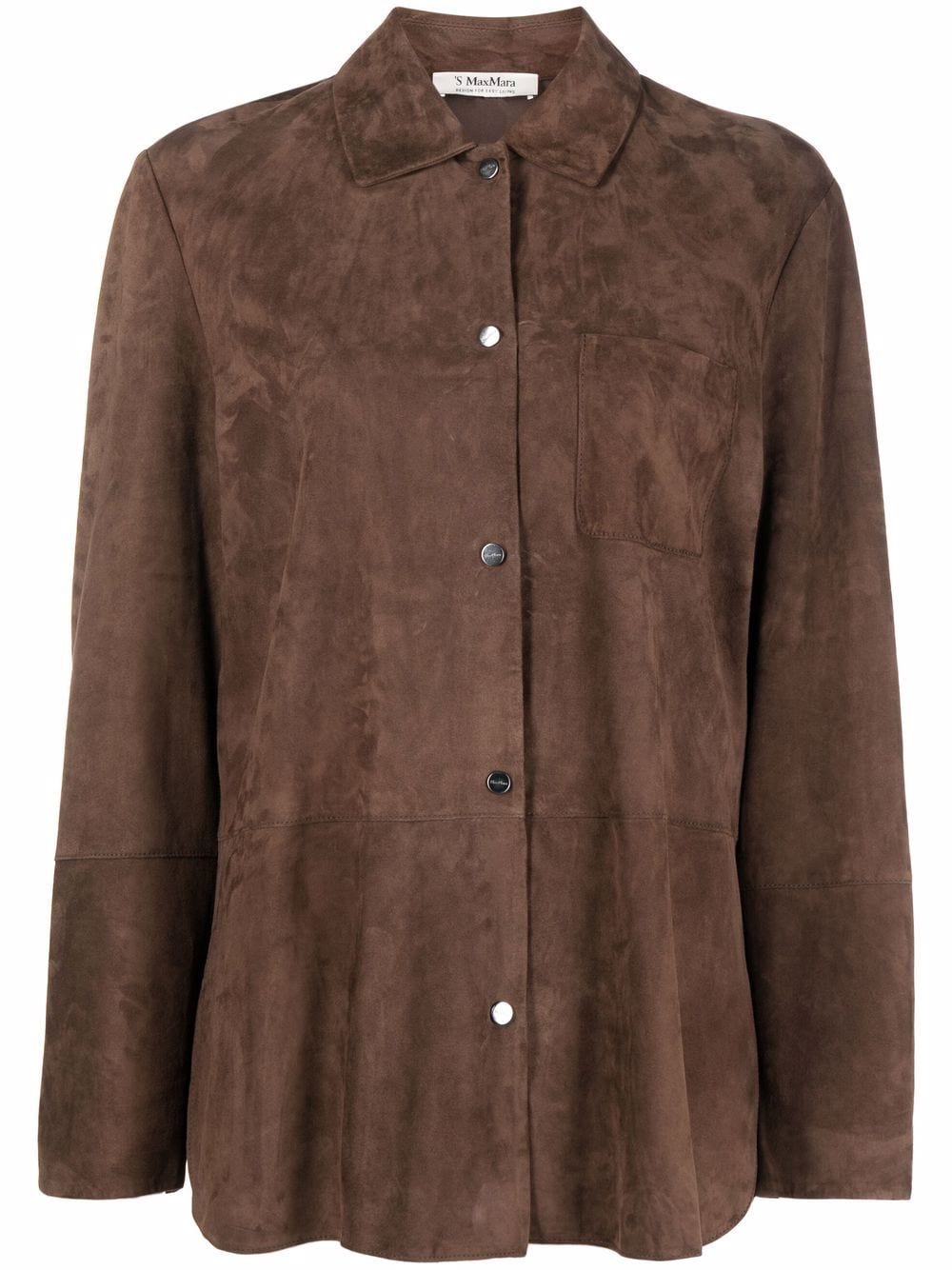 's Max Mara Long-sleeve Textured Shirt In Brown